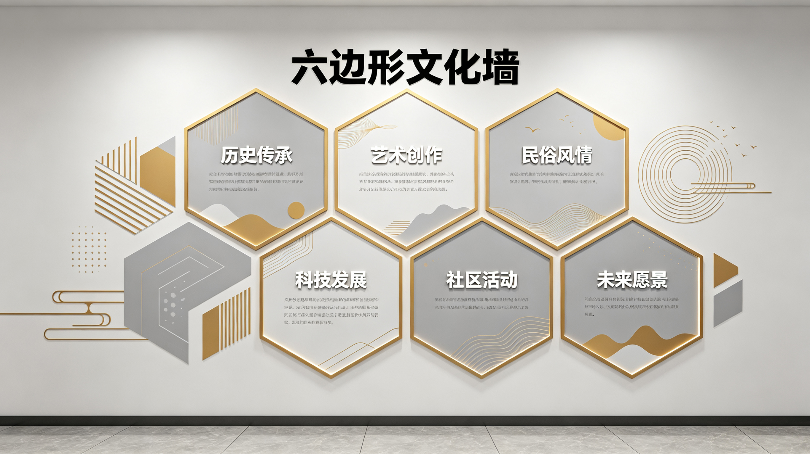 云梦企业文化墙 | 六边形信息美学